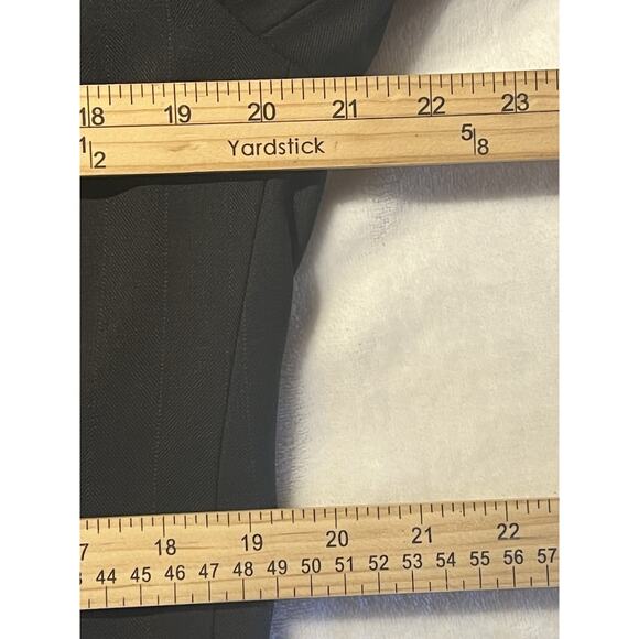 Vtg Ermenegildo Zegna 40R 30x30 Black Subtle Stripe Double Breasted Power Suit - Picture 13 of 16